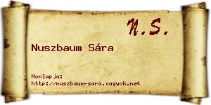 Nuszbaum Sára névjegykártya