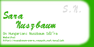 sara nuszbaum business card